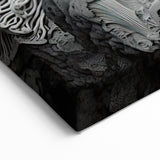 Monochrome Fungi Macro Art – Elegant Grayscale Nature Wall Decor Print