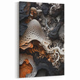 Textured Fungi and Tree Macro Art – Cream and Burnt Orange Wall Decor