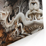 Textured Fungi and Tree Macro Art – Cream and Burnt Orange Wall Decor