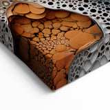 Textured Fungi and Tree Macro Art – Cream and Burnt Orange Wall Decor