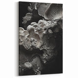 Grayscale Mushroom Macro Art – Elegant Monochrome Nature Wall Decor