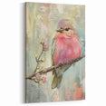 Blush Pink Bird Wildlife Painting - Animal Canvas Wall Art for Home Decor