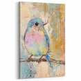 Pastel Multicolor Bird Wildlife Painting - Animal Canvas Wall Art for Home