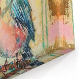 Colorful Bird with Floral Accents - Wildlife Canvas Wall Art for Home