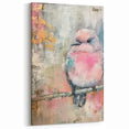 Pink and Gold Bird Wildlife Painting - Animal Canvas Wall Art for Home