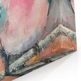 Pink and Gold Bird Wildlife Painting - Animal Canvas Wall Art for Home