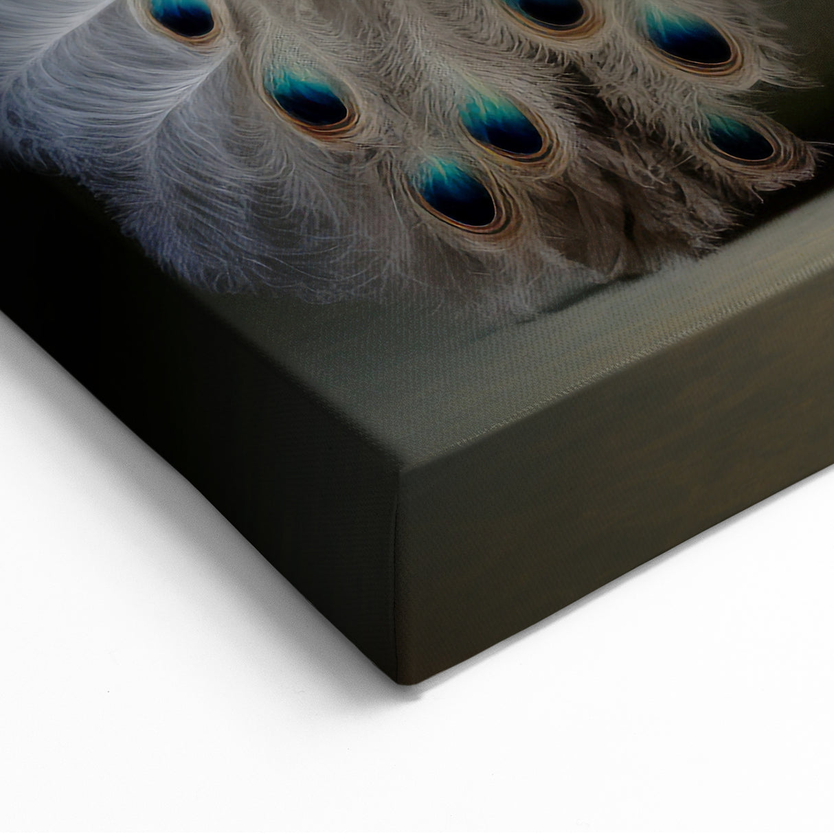 Elegant White Peacock Wildlife Painting - Animal Canvas Wall Art for Home