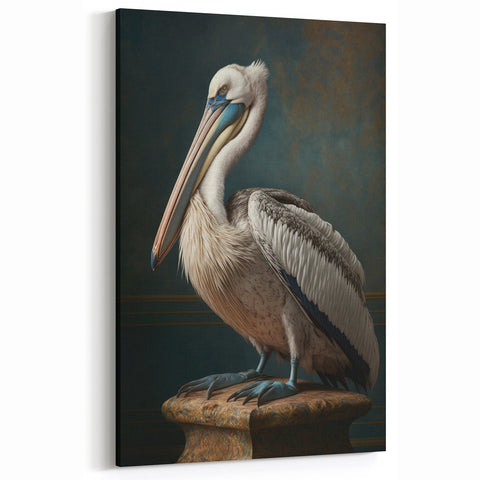 Regal Pelican Wildlife Painting - Animal Canvas Wall Art for Home Decor