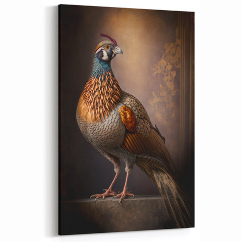 Elegant Pheasant Wildlife Painting - Animal Canvas Wall Art for Home