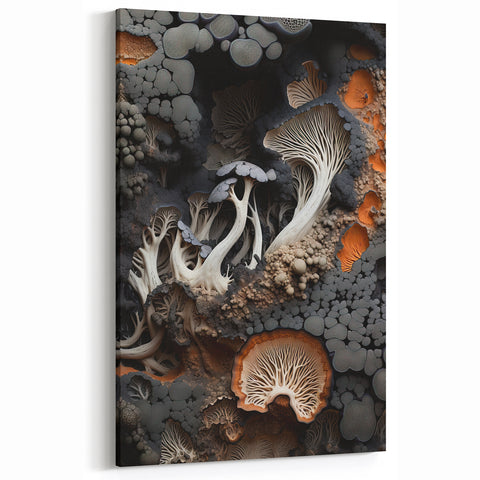 Textured Fungi Macro Photography Wall Art – Nature's Organic Beauty