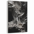 Monochrome Mushroom Macro Wall Art – Nature's Subtle Elegance