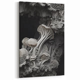 Intricate Mushroom Macro Wall Art – Organic Textures in Monochrome