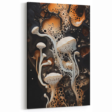 Elegant Fungi Macro Wall Art – Organic Patterns in Warm Tones
