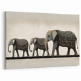 Minimalist Elephant Family - Wildlife Painting Wall Art for Home Decor