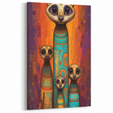 Vibrant Meerkat Family - Wildlife Painting Wall Art for Home Decor