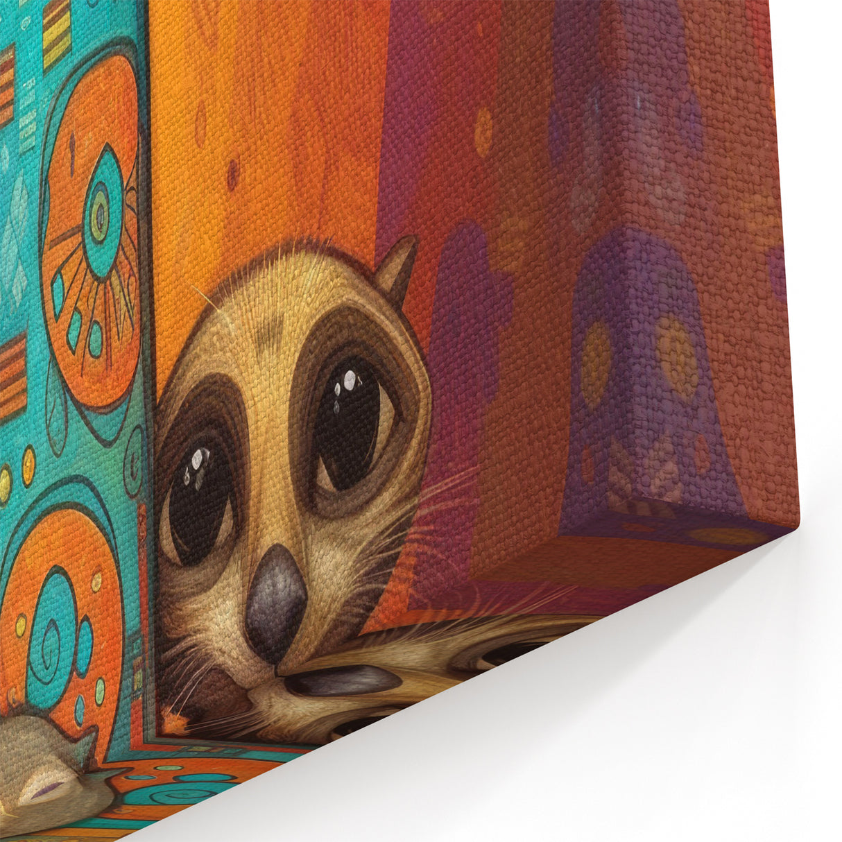 Vibrant Meerkat Family - Wildlife Painting Wall Art for Home Decor