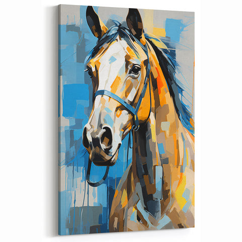 Abstract Horse Portrait - Wildlife Painting Wall Art for Modern Decor