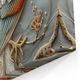 Elegant Peacock with Florals - Wildlife Painting Wall Art for Decor