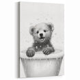Bathroom Art Prints - Playful Bear in Bathtub