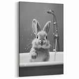 Bathroom Framed Art - Charming Bunny in Bathtub