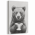 Bathroom Canvas Art - Bear Holding Toilet Paper