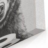 Bathroom Canvas Art - Bear Holding Toilet Paper