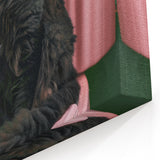 Bathroom Wall Decor - Black Cat on Pink Toilet