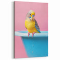 Bathroom Art Prints - Colorful Bird on Blue Tub