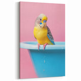 Bathroom Art Prints - Colorful Bird on Blue Tub