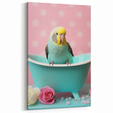 Bathroom Wall Decor - Cheerful Bird in Mini Tub