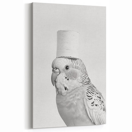 Bathroom Wall Art - Bird with Toilet Paper Hat