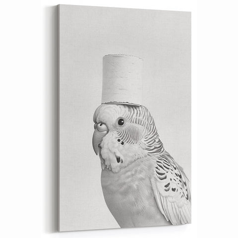 Bathroom Wall Art - Bird with Toilet Paper Hat