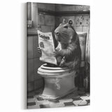 Bathroom Wall Decor - Capybara Reading Newspaper