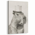 Bathroom Wall Art - Capybara with Toilet Paper Hat