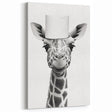 Quirky Giraffe Bathroom Wall Art - Fun Black and White Decor