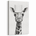 Quirky Giraffe Bathroom Wall Art - Fun Black and White Decor