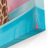 Colorful Giraffe Bathroom Wall Art - Playful Pastel Decor