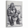 Gorilla Bathroom Wall Art - Quirky Black and White Decor
