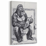 Gorilla Bathroom Wall Art - Quirky Black and White Decor