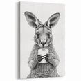 Kangaroo Bathroom Wall Art - Minimalist Black and White Decor