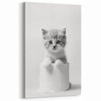 Bathroom Wall Art: Adorable Kitten on Toilet Roll – Modern Decor