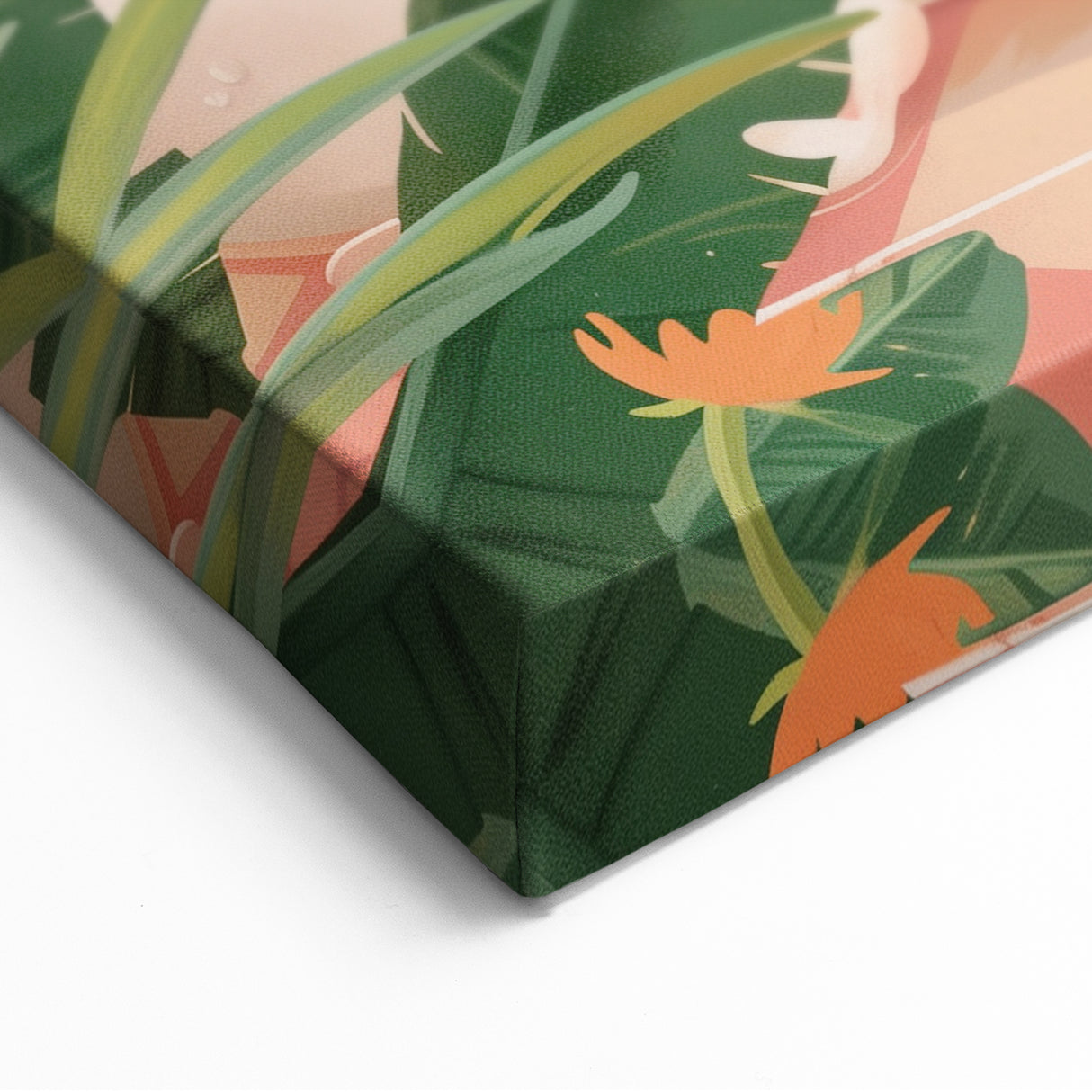 Bathroom Canvas Art - Relaxing Lion in Tropical Bathtub Scene