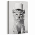 Bathroom Framed Art - Lion Cub with Toilet Roll Hat Minimalist Decor