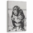 Bathroom Artwork - Humorous Chimp Reading Newspaper Modern Decor