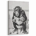 Bathroom Artwork - Humorous Chimp Reading Newspaper Modern Decor