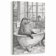 Bathroom Wall Art - Classic Otter in Vintage Bathtub Scene
