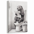 Bathroom Quote Art - Otter Reading Newspaper for Minimalist Decor