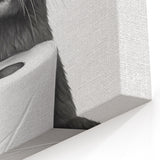 Bathroom Artwork - Minimalist Otter Holding Toilet Roll Wall Decor