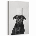 Black Pug Bathroom Wall Art - Modern Black and White Bathroom Decor