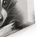 Raccoon Bathroom Wall Art - Modern Black and White Bathroom Decor